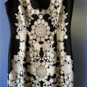 Black and White Lace Pattern Dress by New York & Co. Small